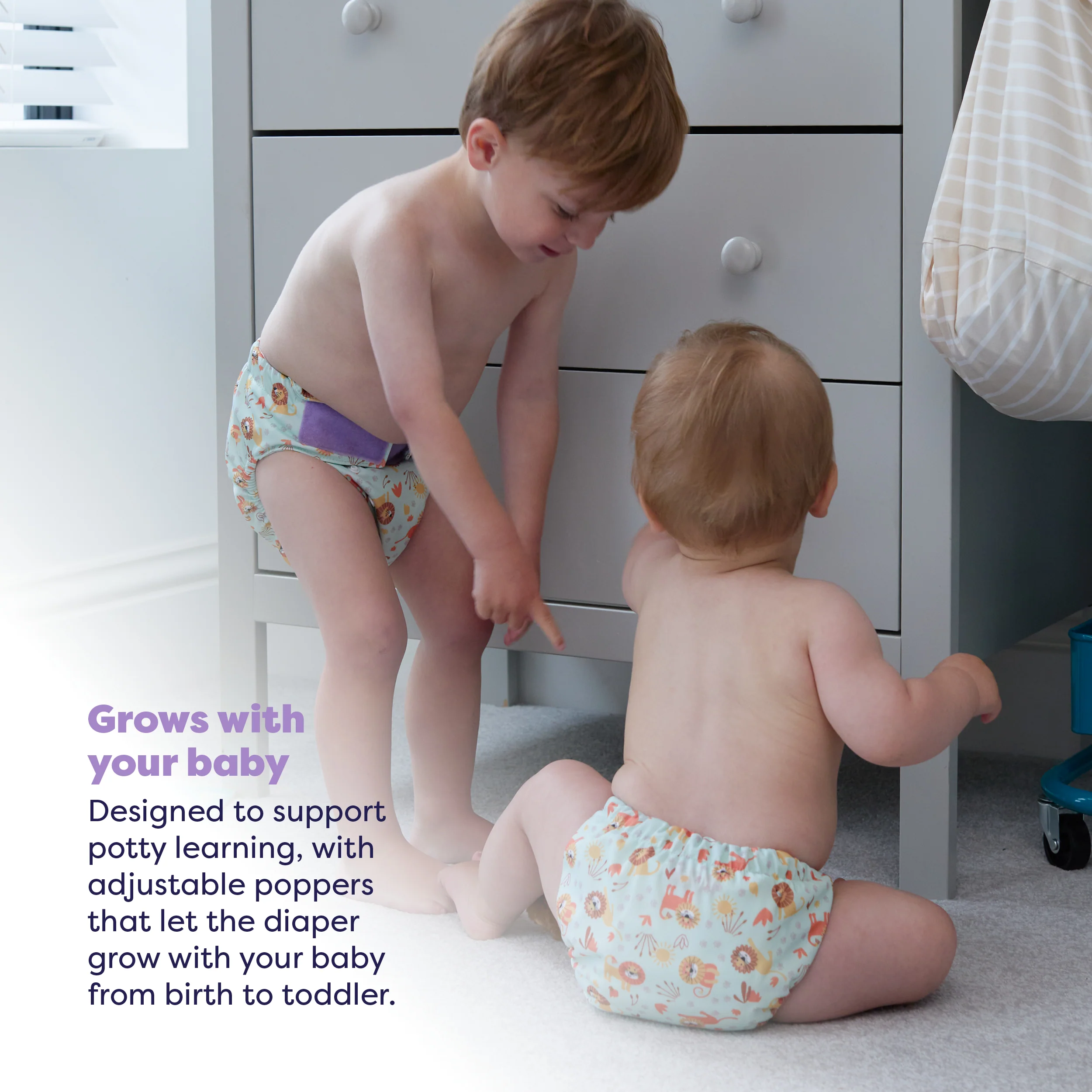 5 Pack Revolutionary Reusable Diaper Bundle in Wild Life - Image 4