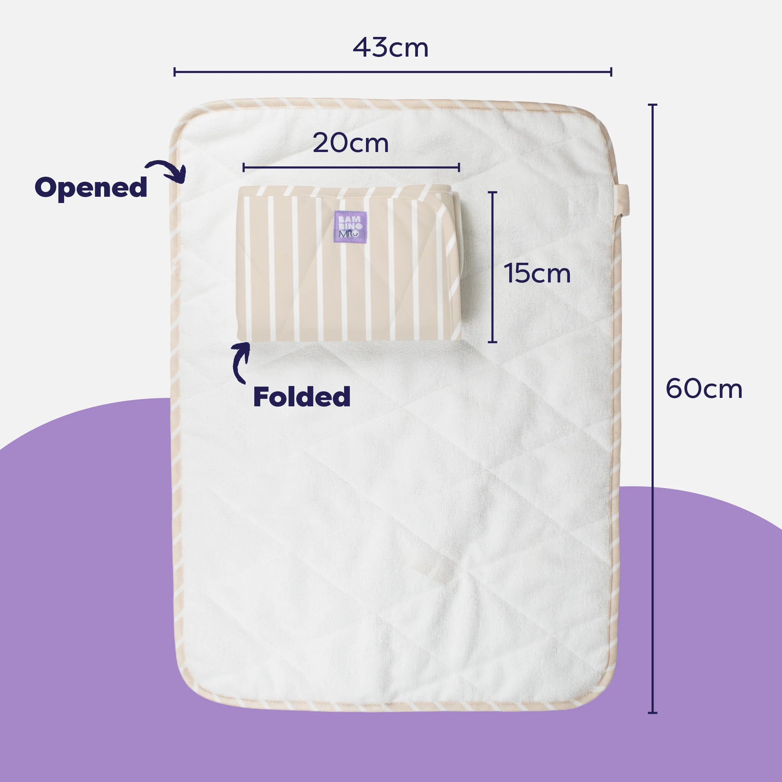 On-The-Move Baby Changing Mat in Neutral Stripe - Image 7