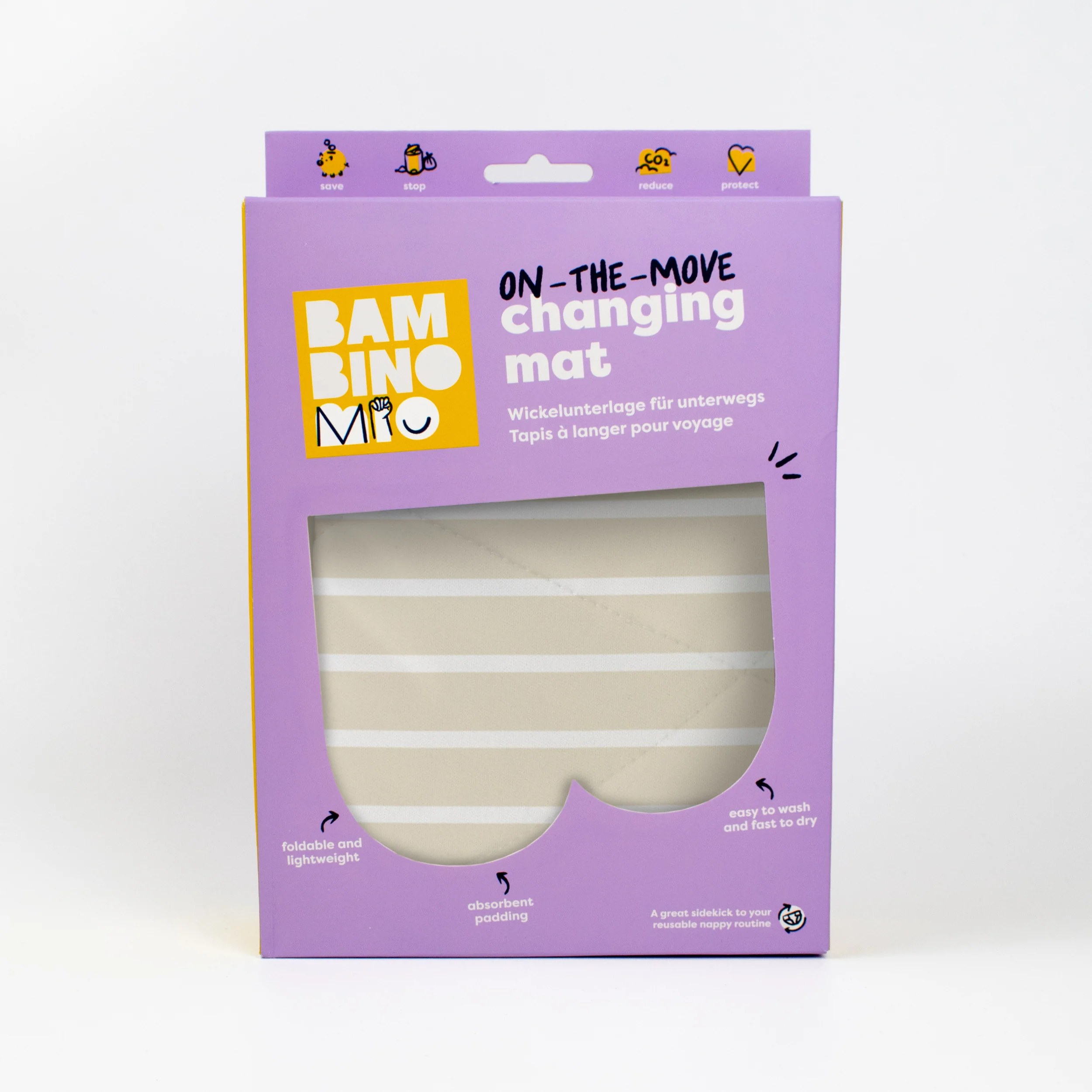 On-The-Move Baby Changing Mat in Neutral Stripe - Image 8