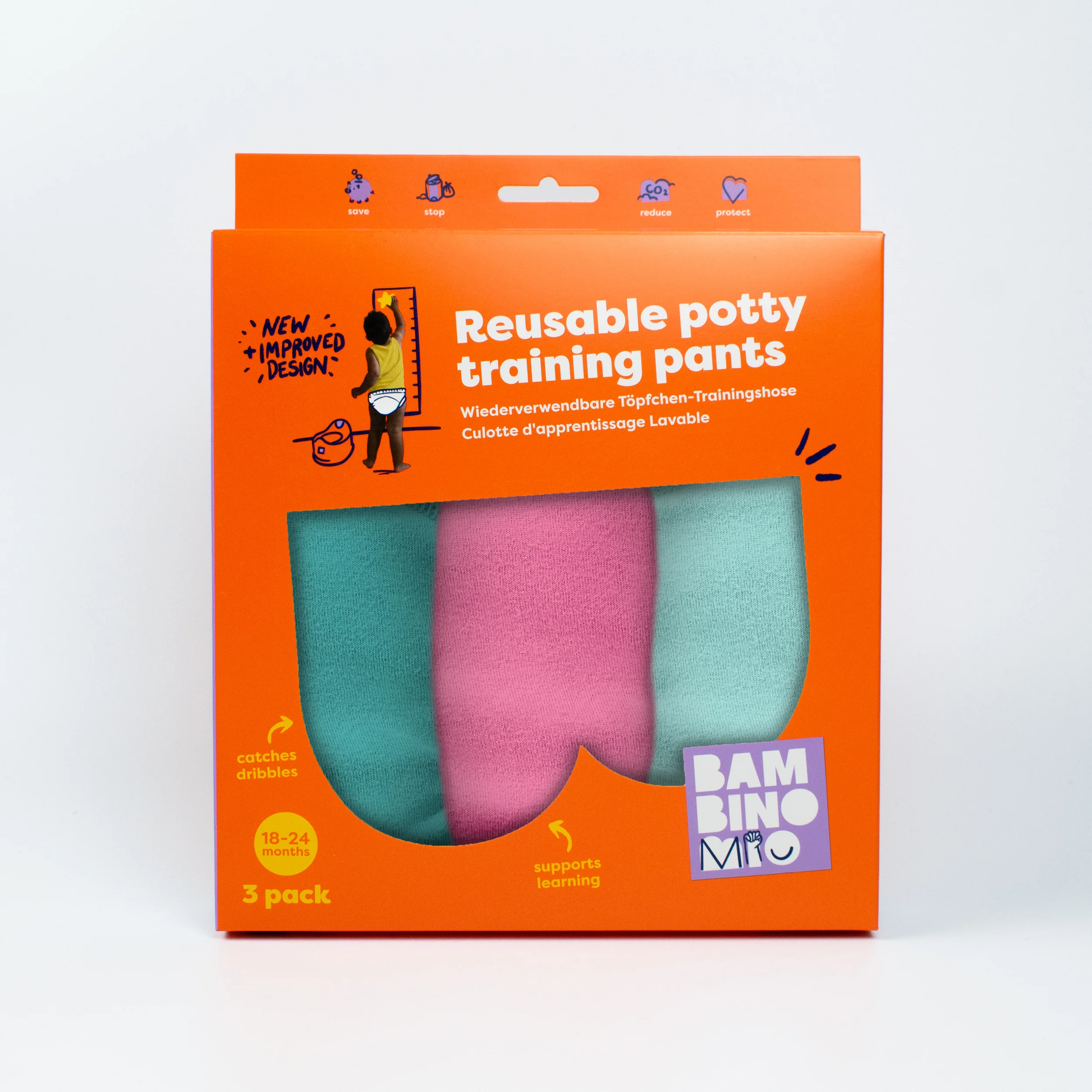 NEW: Reusable Potty Training Pants 3 Pack in Pink - Elite - Image 8