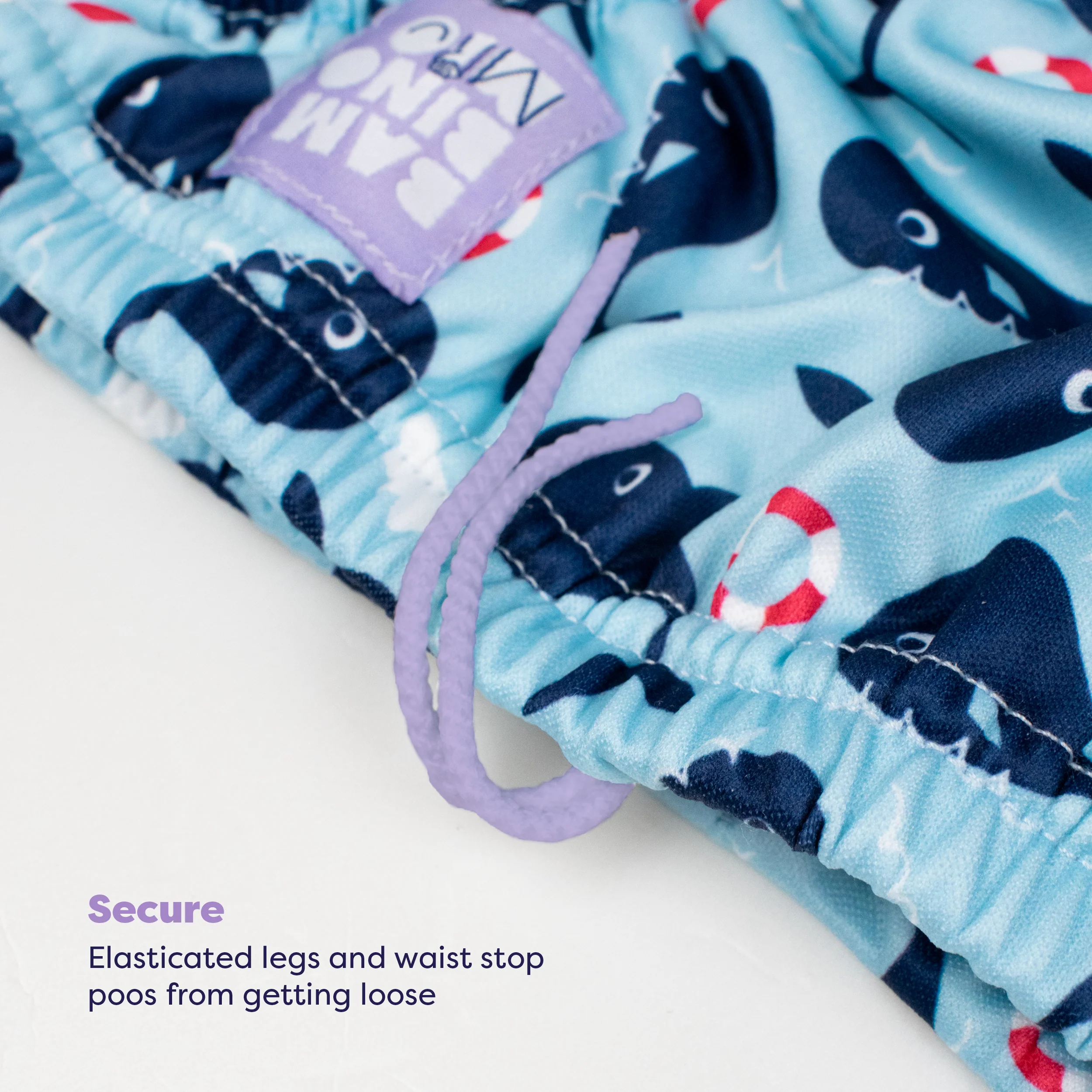 Reusable Swim Diaper in Blue Whale - Image 3