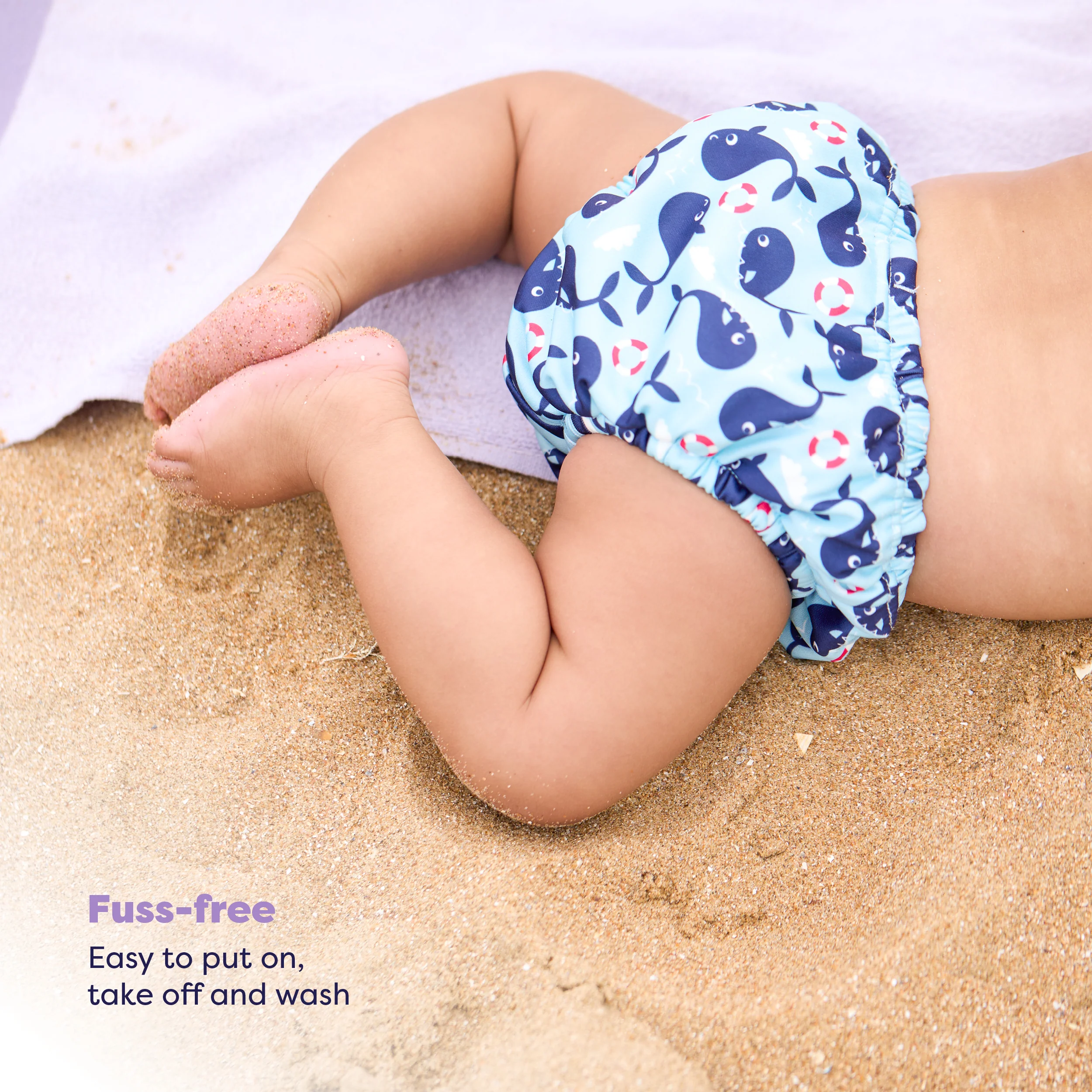 Reusable Swim Diaper in Blue Whale - Image 4