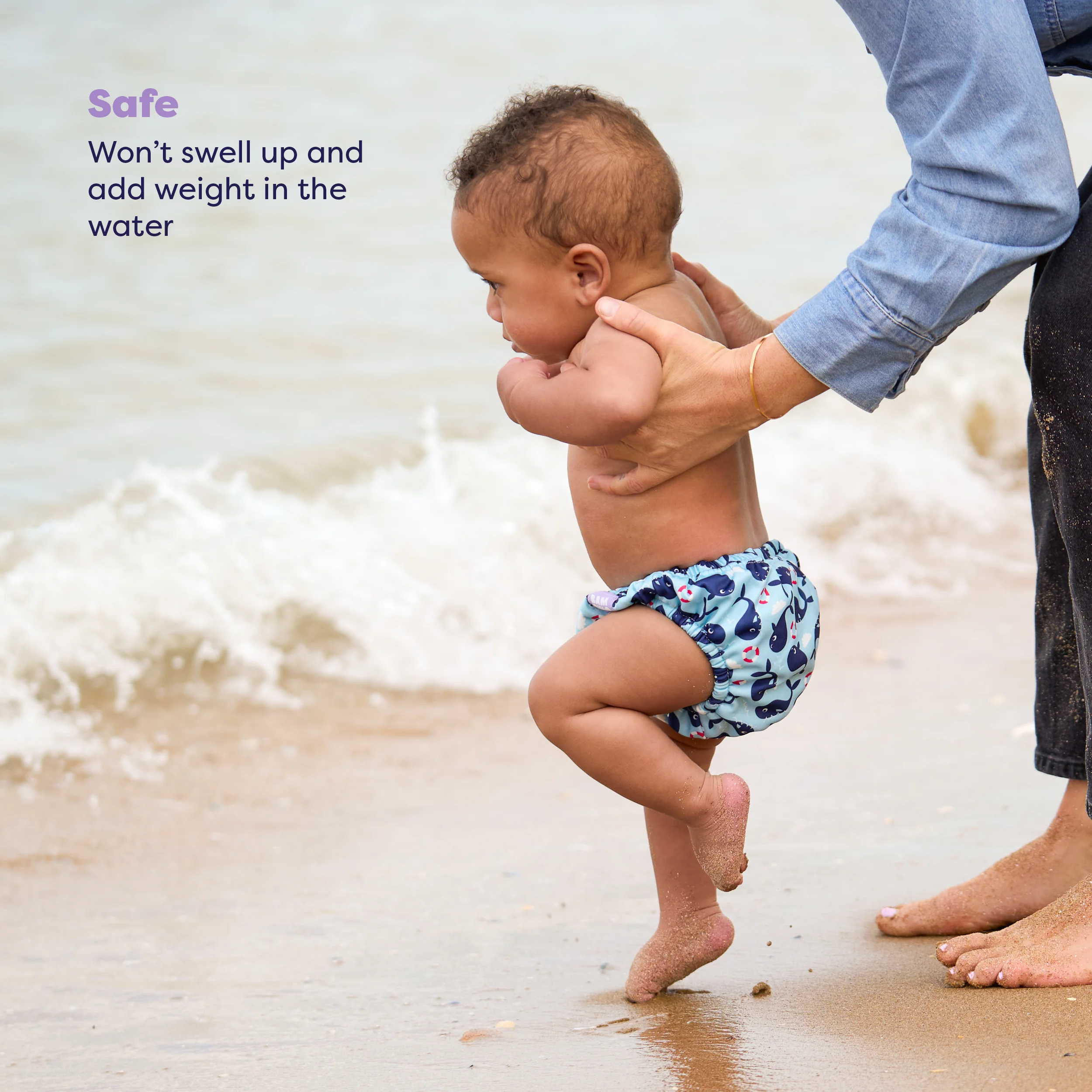 Reusable Swim Diaper in Blue Whale - Image 5