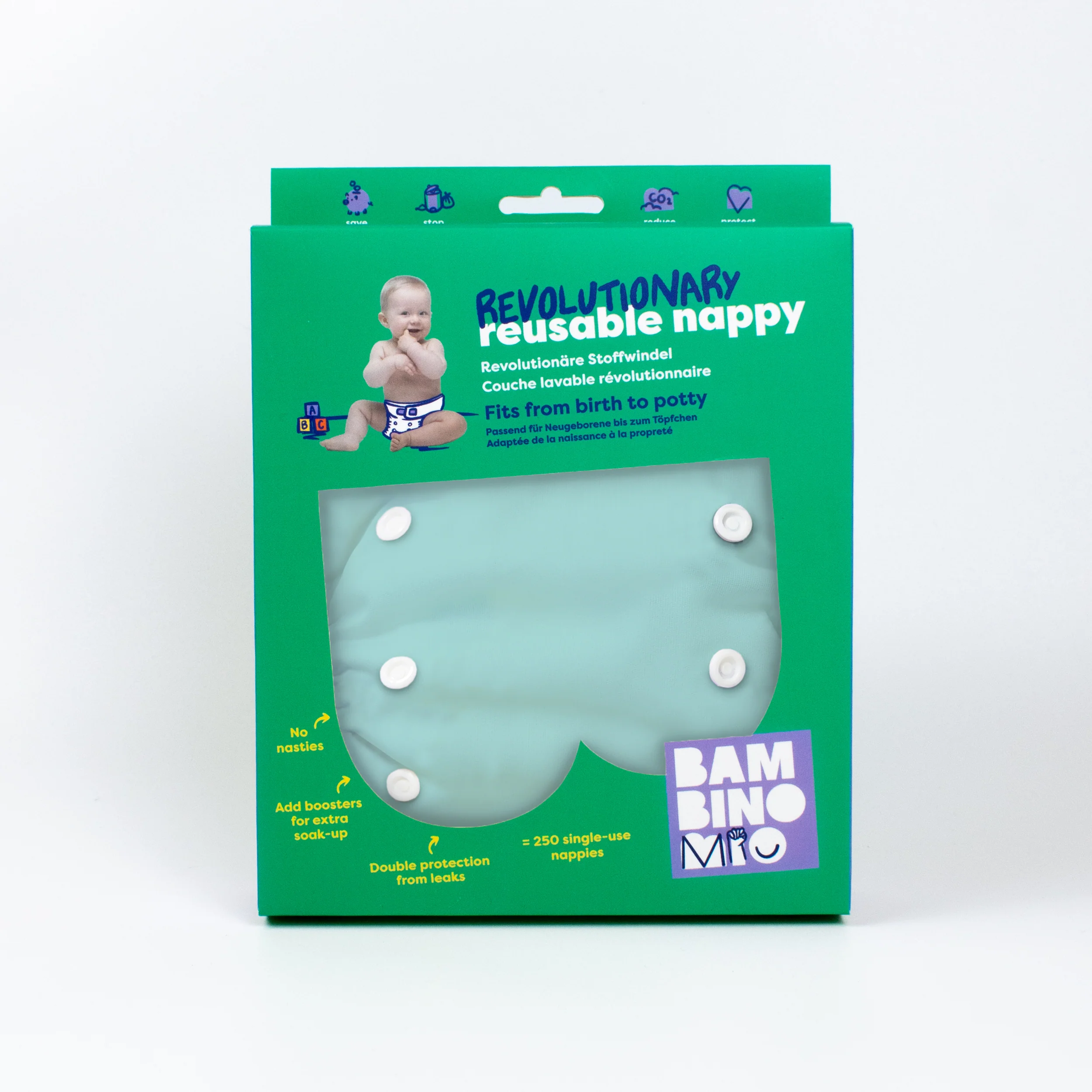 Revolutionary Reusable Diaper in Aqua - Image 7