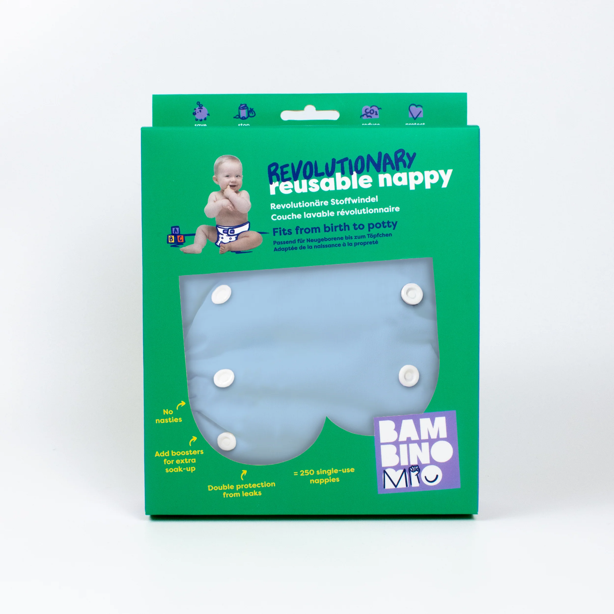 Revolutionary Reusable Diaper in Blue - Image 7