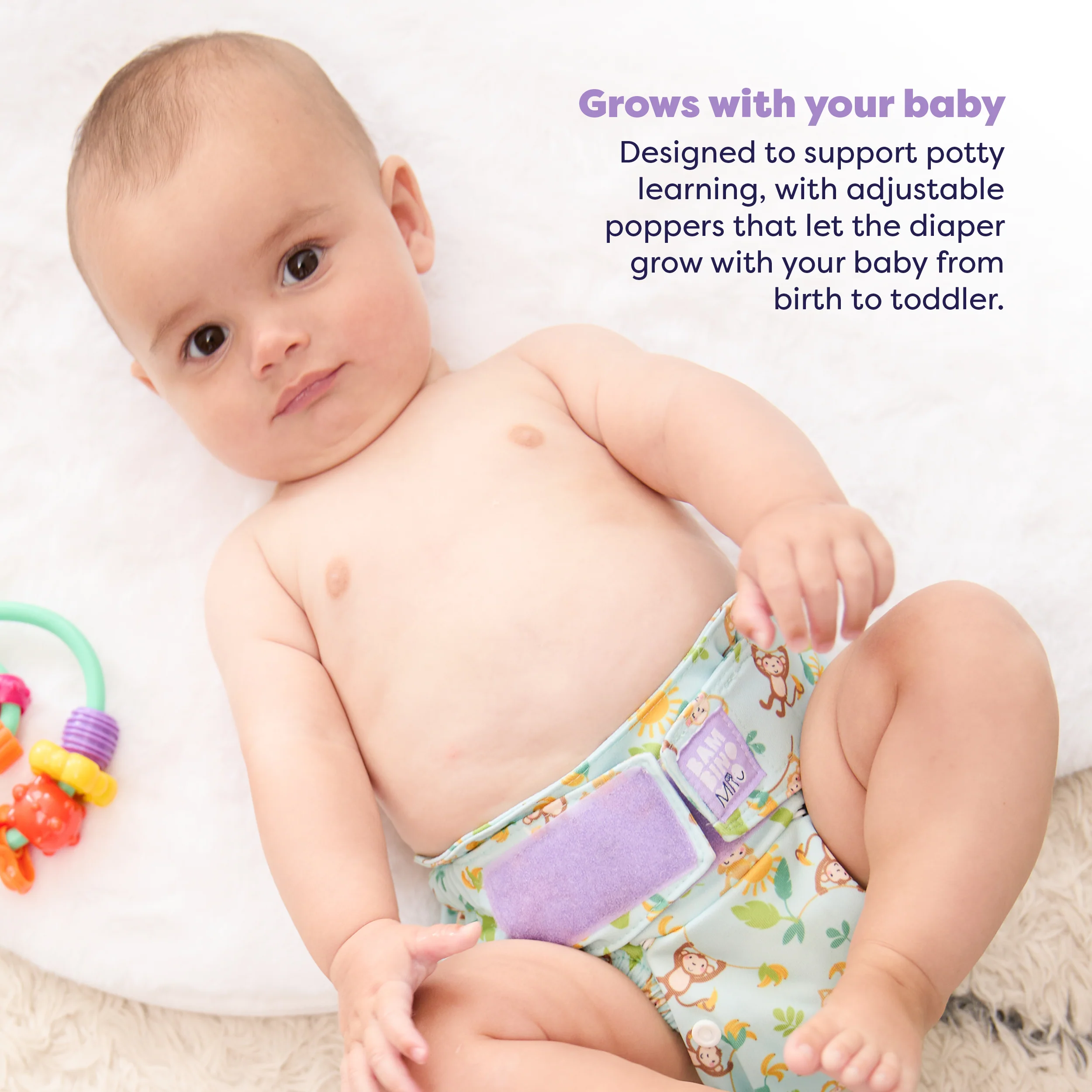 Revolutionary Reusable Diaper in Cheeky Monkeys - Image 4