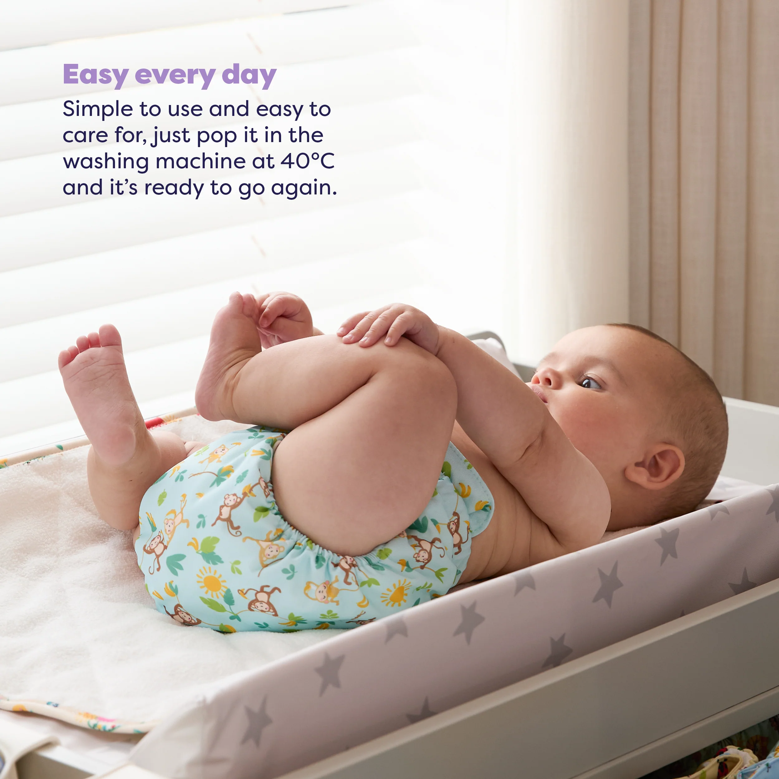 Revolutionary Reusable Diaper in Cheeky Monkeys - Image 5