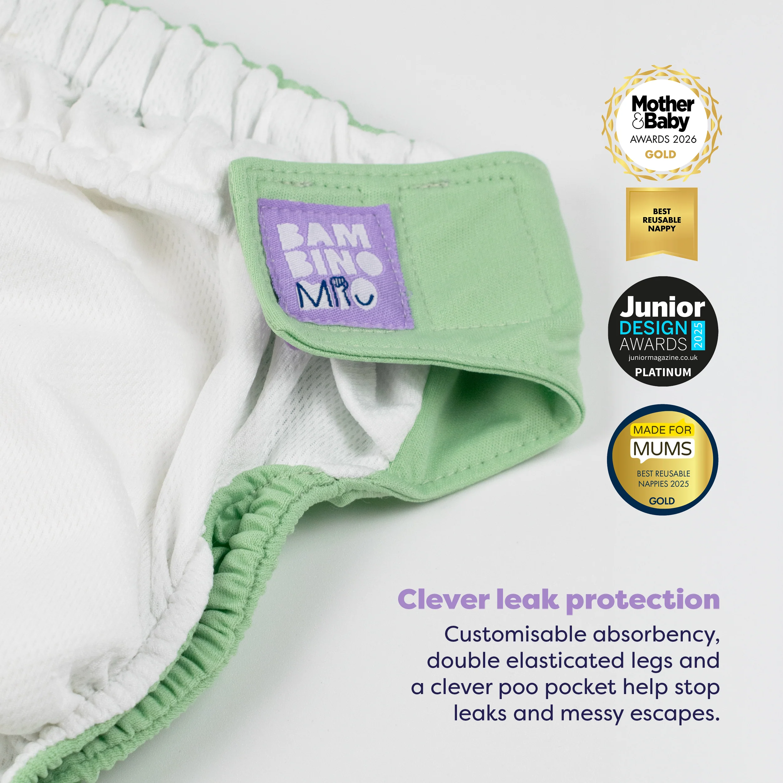 Revolutionary Reusable Diaper in Mint - Image 3