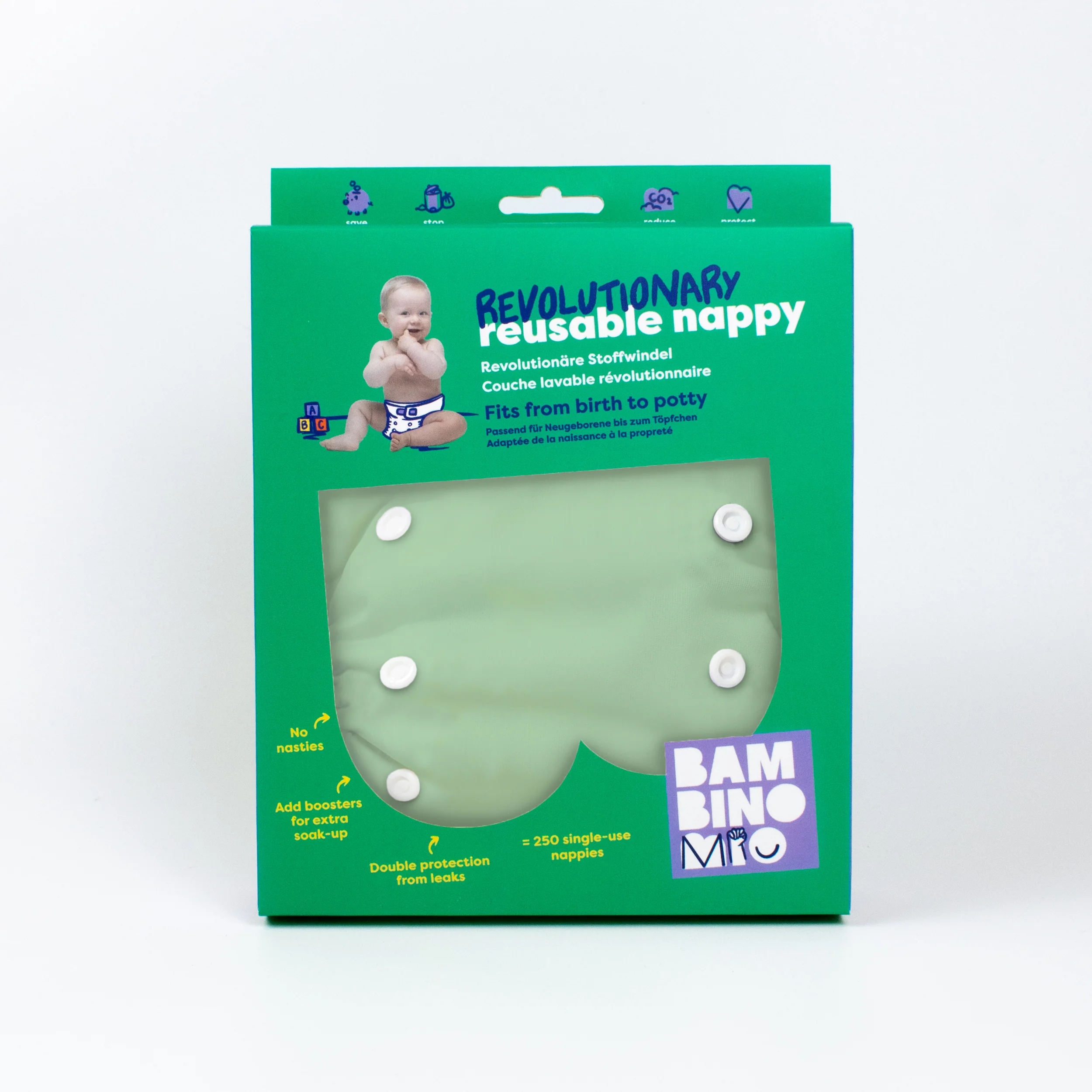 Revolutionary Reusable Diaper in Mint - Image 7
