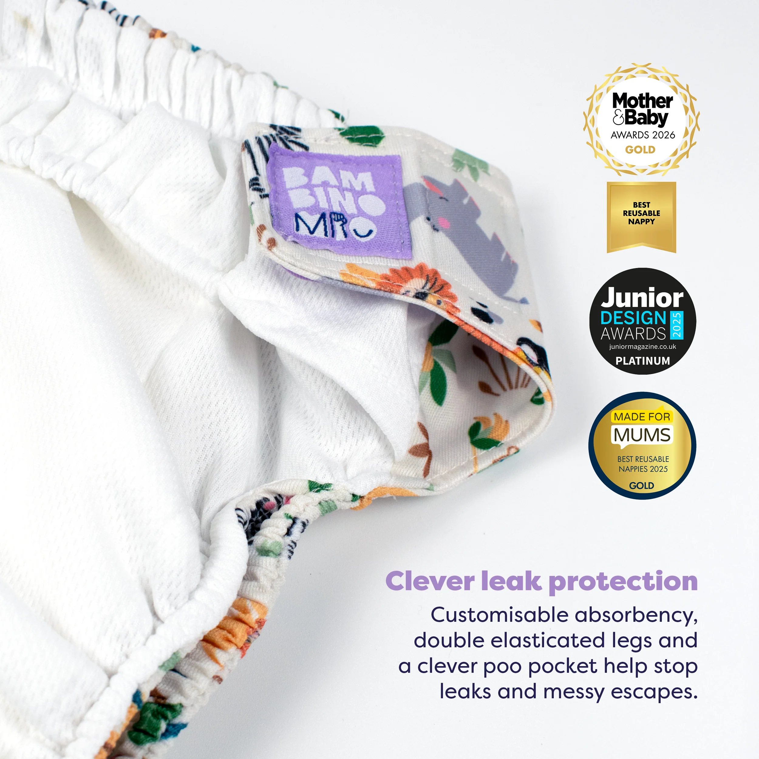 Revolutionary Reusable Diaper in Safari Squad - Image 3