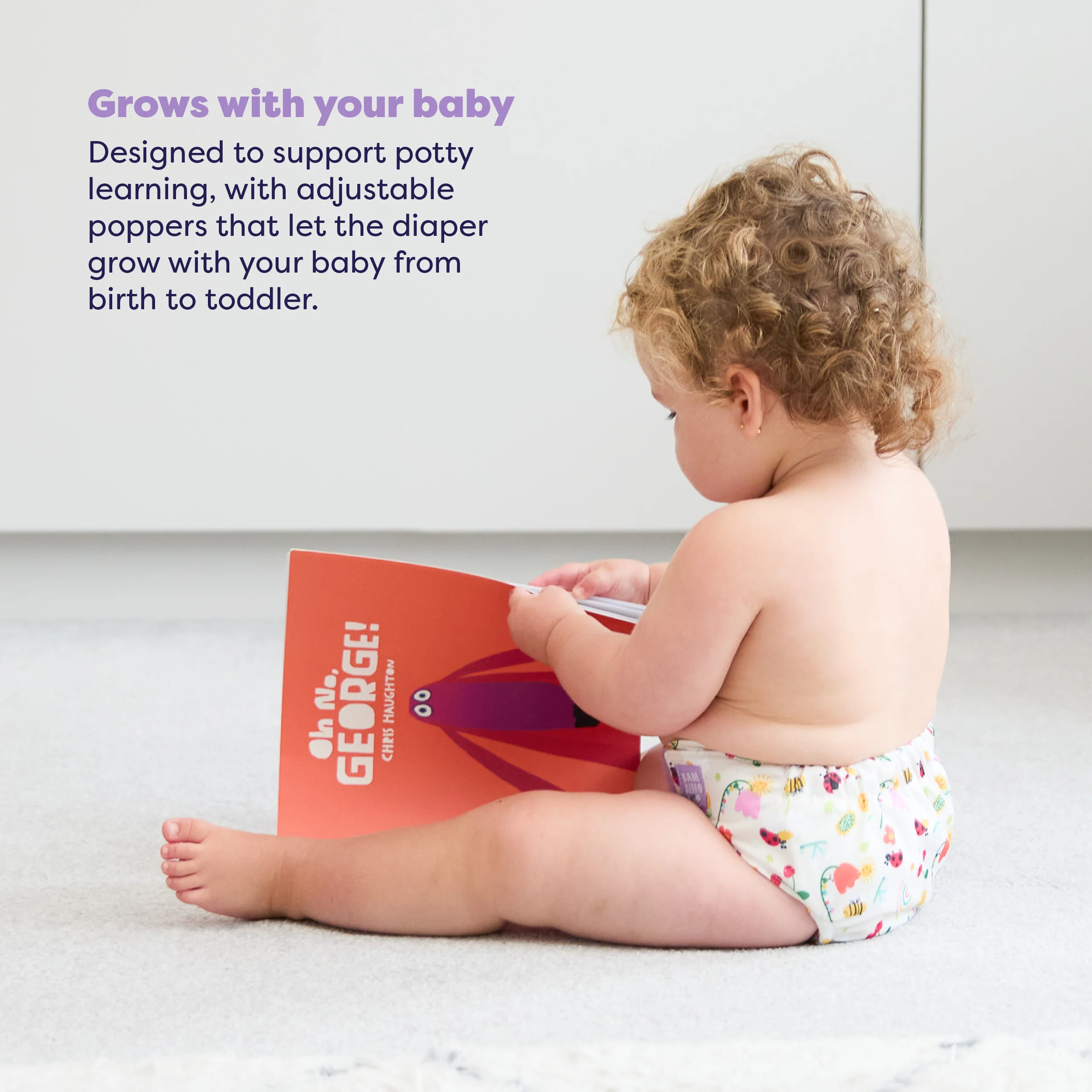 Revolutionary Reusable Diaper in Sunshine Friends - Image 4