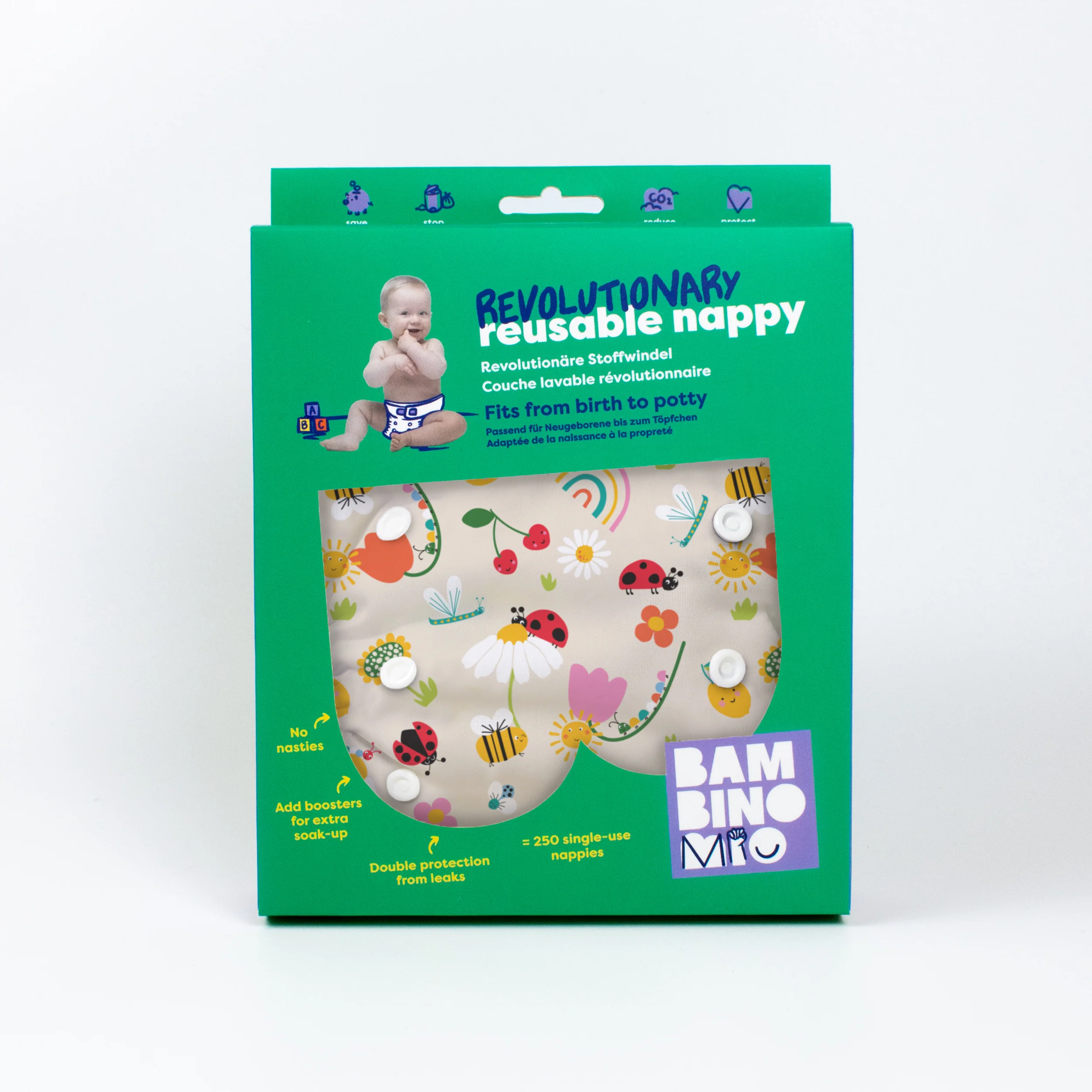 Revolutionary Reusable Diaper in Sunshine Friends - Image 7