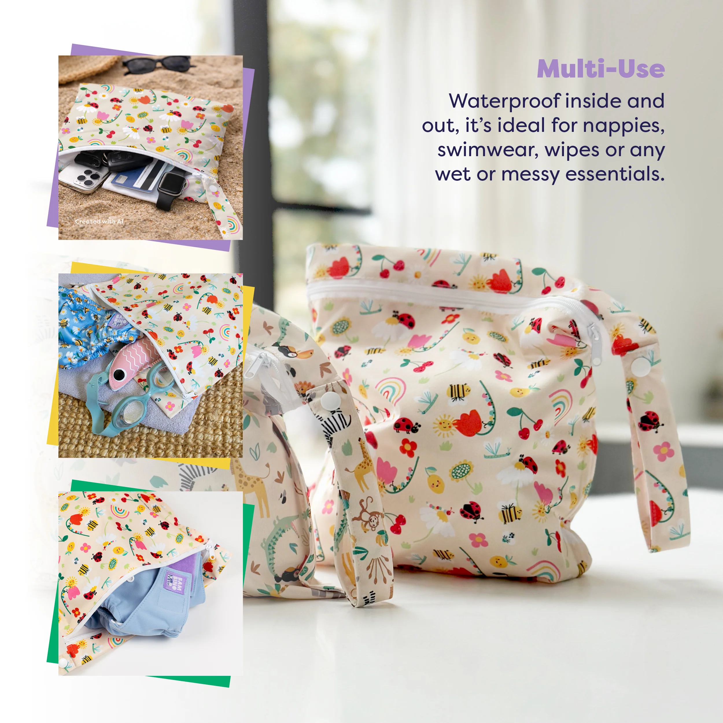 The Essentials Reusable Diaper Bundle in Garden Party + Pastels - Image 8