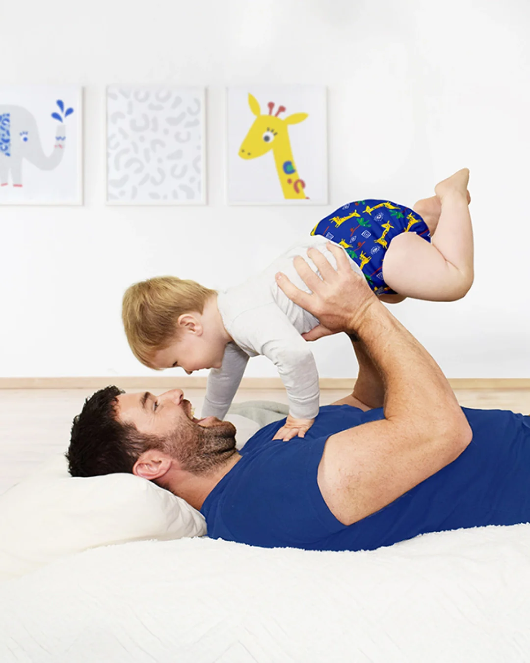 The Miosolo Classic Reusable Diaper in Giraffe Jamboree - Image 3